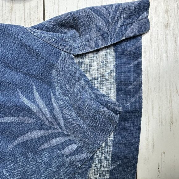 Boca Classics Mens Shirt Island Wear Silk Hawaiian Short Sleeve Blue Leafy XXXL - Picture 10 of 14